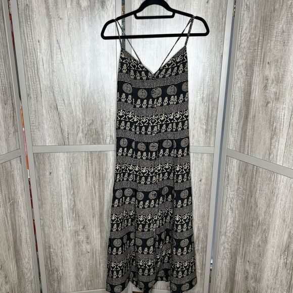 Stilo Noir Dress Size 46 Midi Spaghetti Straps Made in Italy - Picture 1 of 9